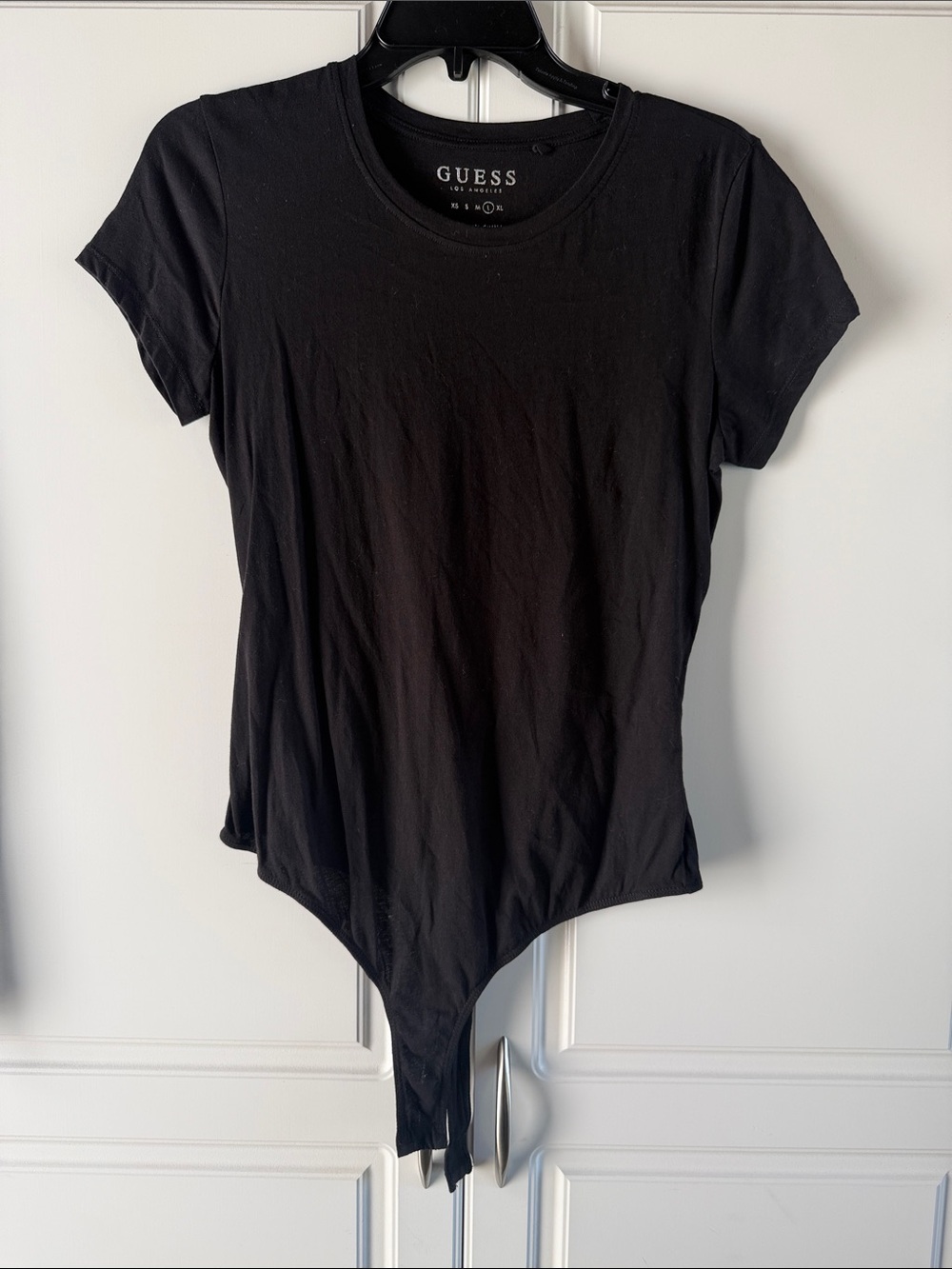 GUESS Black Short Sleeve Crewneck Bodysuit